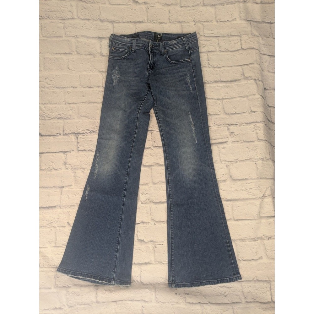 Vigoss Studio Ritz Flare Jeans‎ Womens 28 5/6 Leg Distressed thrashed
